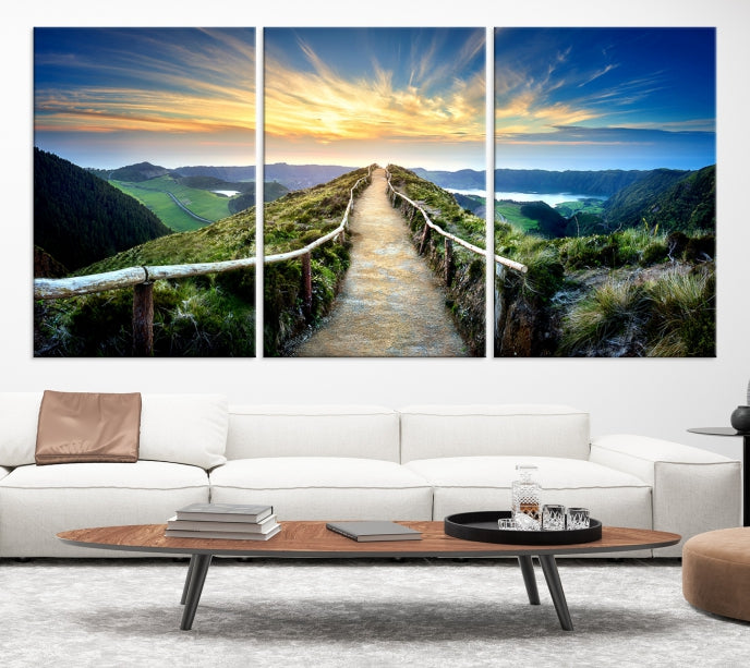 Mountain Way Beautiful Nature Canvas Wall Art Print Framed Ready to Hang