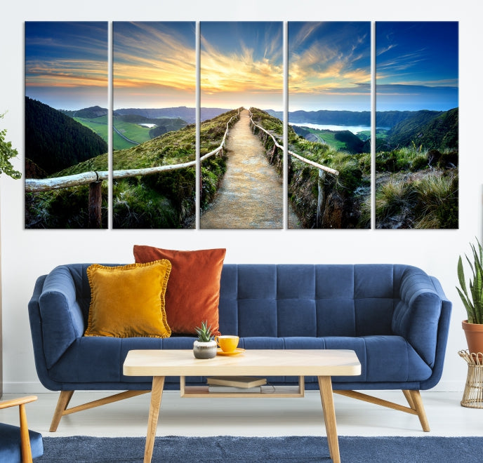 Mountain Way Beautiful Nature Canvas Wall Art Print Framed Ready to Hang