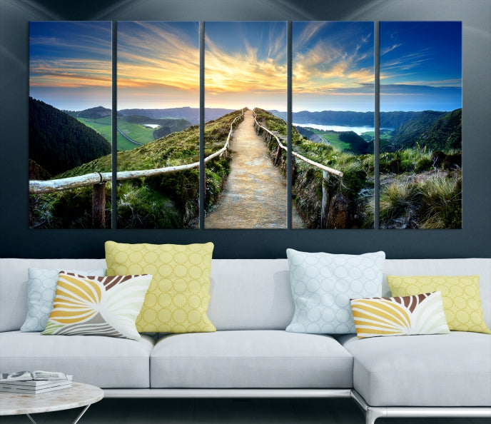 Mountain Way Beautiful Nature Canvas Wall Art Print Framed Ready to Hang