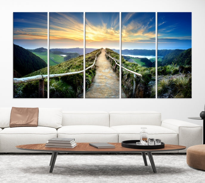 Mountain Way Beautiful Nature Canvas Wall Art Print Framed Ready to Hang