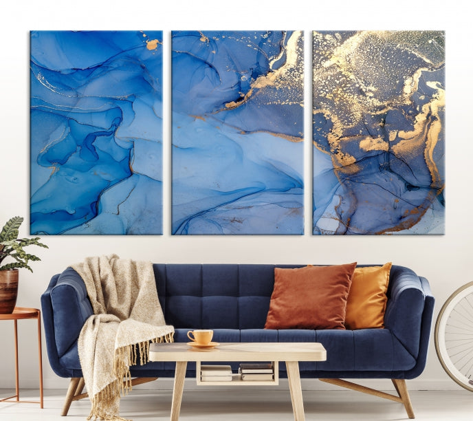 Multi Panel Abstract Canvas Wall Art Print Framed Marble Wall Decor