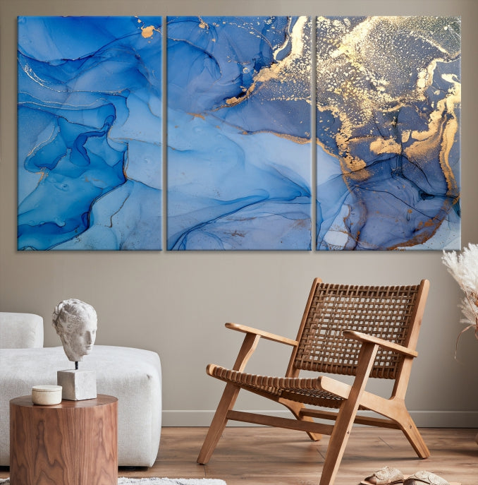 Multi Panel Abstract Canvas Wall Art Print Framed Marble Wall Decor