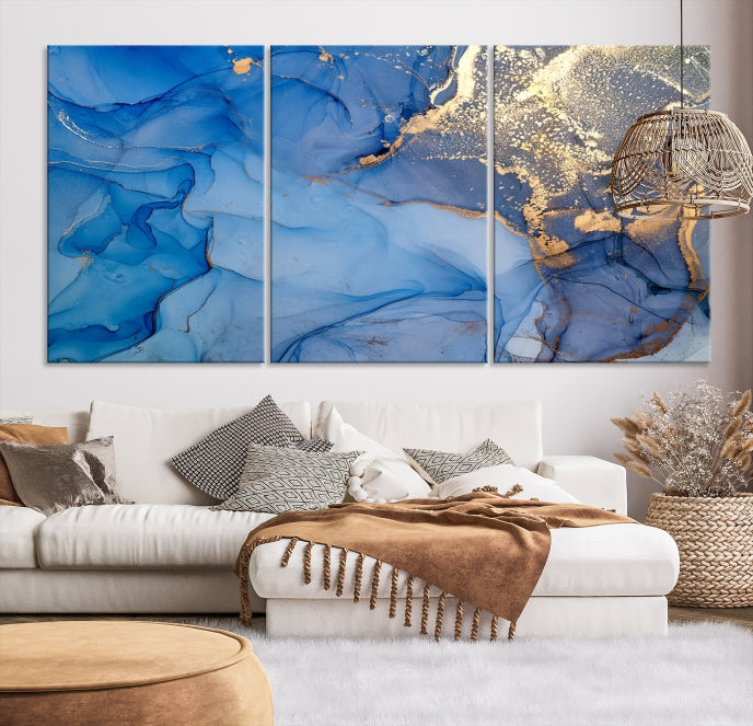 Multi Panel Abstract Canvas Wall Art Print Framed Marble Wall Decor