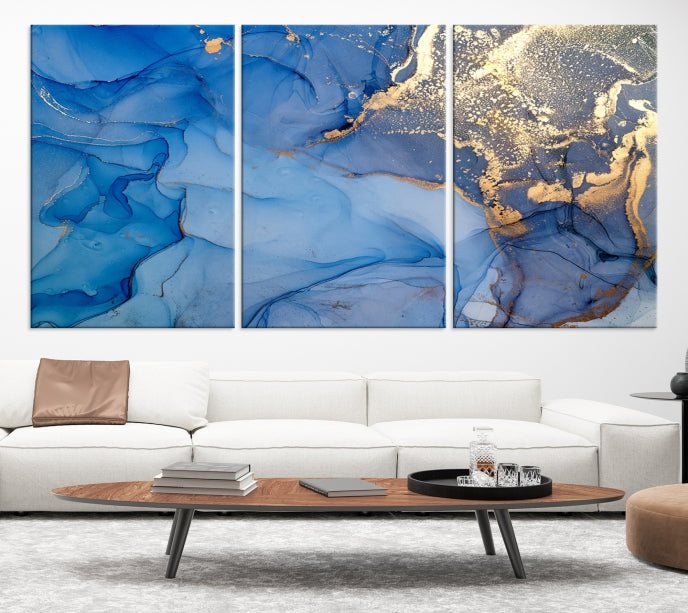 Multi Panel Abstract Canvas Wall Art Print Framed Marble Wall Decor