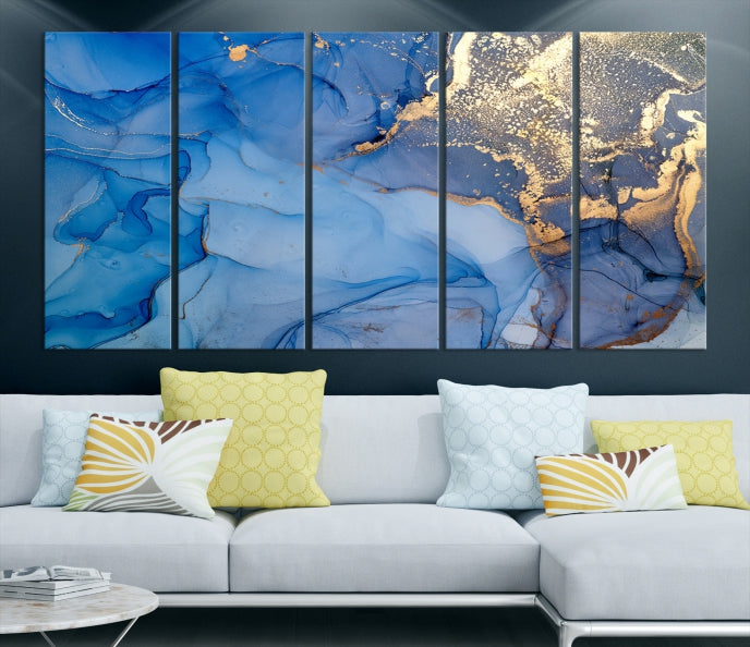 Multi Panel Abstract Canvas Wall Art Print Framed Marble Wall Decor