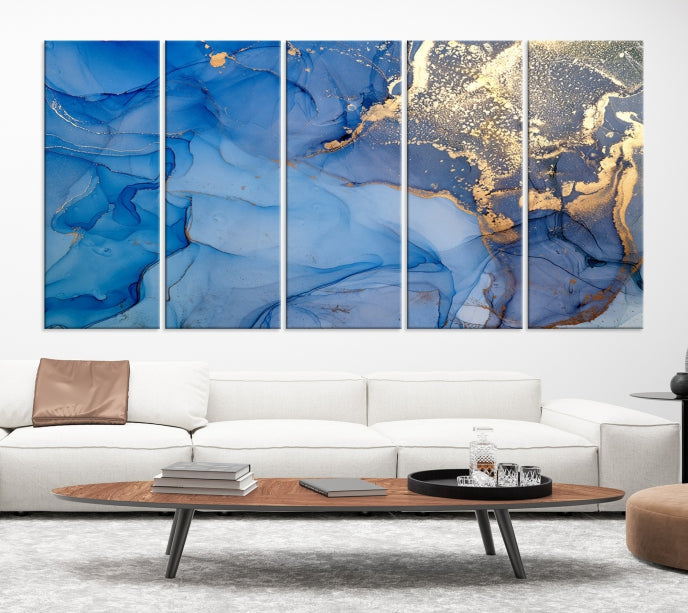 Multi Panel Abstract Canvas Wall Art Print Framed Marble Wall Decor