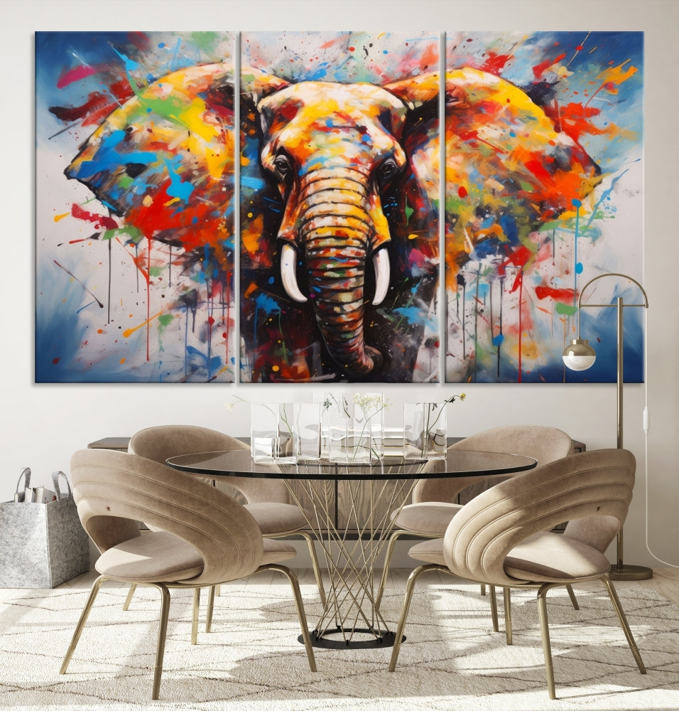 Multi Panel Elephant Print Large Canvas Wall Art Print Framed Piece Wall Art