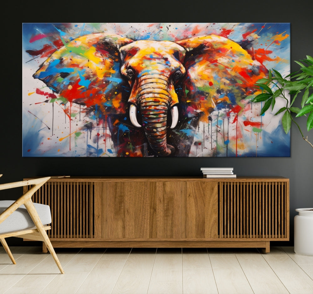 Multi Panel Elephant Print Large Canvas Wall Art Print Framed Piece Wall Art