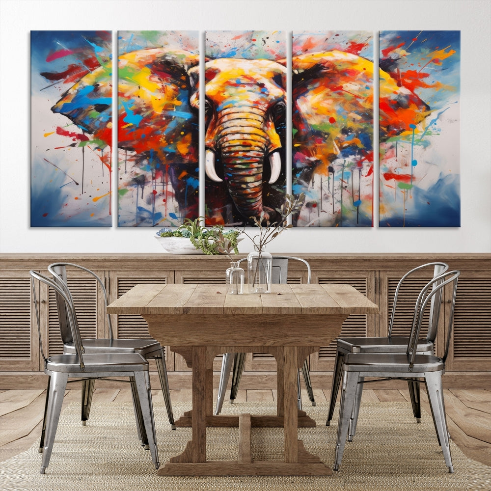 Multi Panel Elephant Print Large Canvas Wall Art Print Framed Piece Wall Art