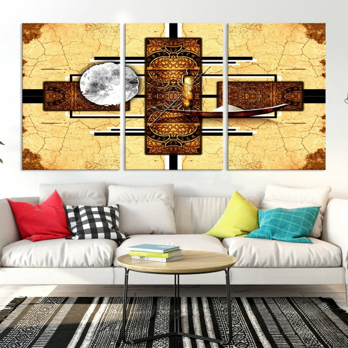 Multi Panel Retro Wall Art Modern Home Decor Canvas Print