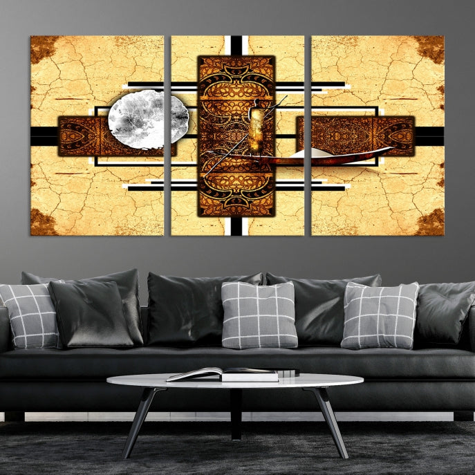 Multi Panel Retro Wall Art Modern Home Decor Canvas Print