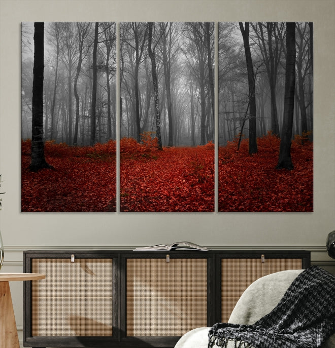 Bring the Magic of a Misty Forest Landscape to Your Home with Our Trees Wall Art Canvas PrintA Modern & Eye-catching