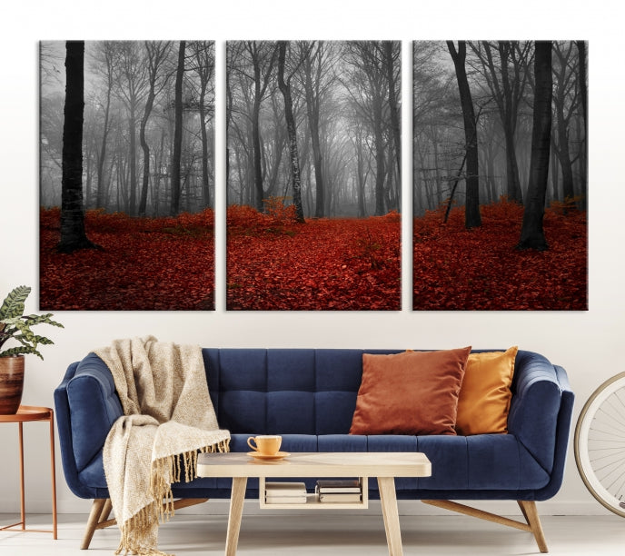 Bring the Magic of a Misty Forest Landscape to Your Home with Our Trees Wall Art Canvas PrintA Modern & Eye-catching