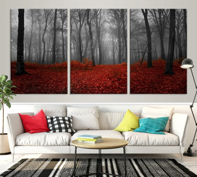 Bring the Magic of a Misty Forest Landscape to Your Home with Our Trees Wall Art Canvas PrintA Modern & Eye-catching