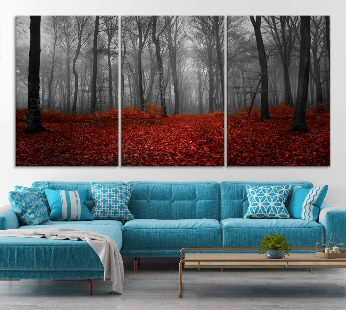 Bring the Magic of a Misty Forest Landscape to Your Home with Our Trees Wall Art Canvas PrintA Modern & Eye-catching