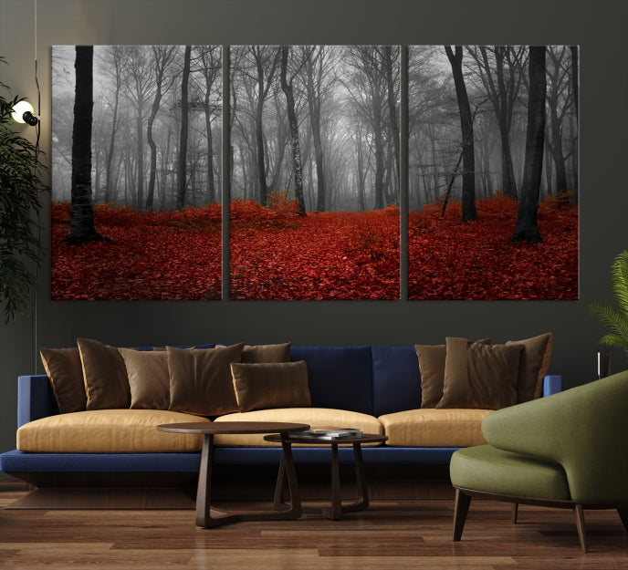 Bring the Magic of a Misty Forest Landscape to Your Home with Our Trees Wall Art Canvas PrintA Modern & Eye-catching