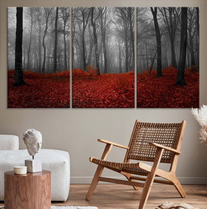 Bring the Magic of a Misty Forest Landscape to Your Home with Our Trees Wall Art Canvas PrintA Modern & Eye-catching