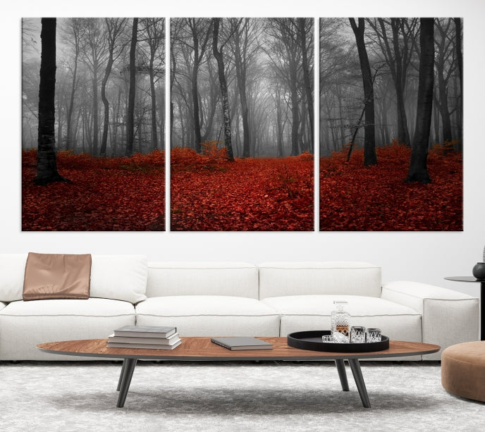 Bring the Magic of a Misty Forest Landscape to Your Home with Our Trees Wall Art Canvas PrintA Modern & Eye-catching