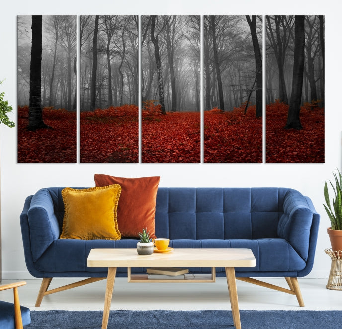 Bring the Magic of a Misty Forest Landscape to Your Home with Our Trees Wall Art Canvas PrintA Modern & Eye-catching