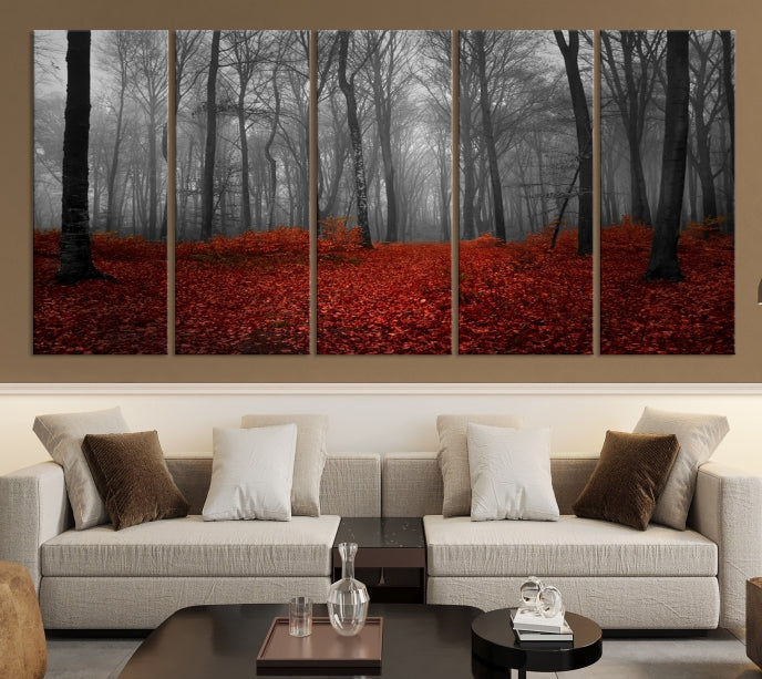 Bring the Magic of a Misty Forest Landscape to Your Home with Our Trees Wall Art Canvas PrintA Modern & Eye-catching