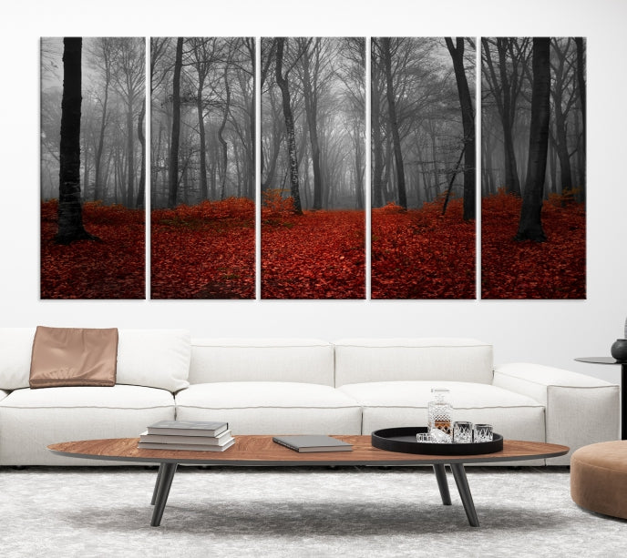 Bring the Magic of a Misty Forest Landscape to Your Home with Our Trees Wall Art Canvas PrintA Modern & Eye-catching