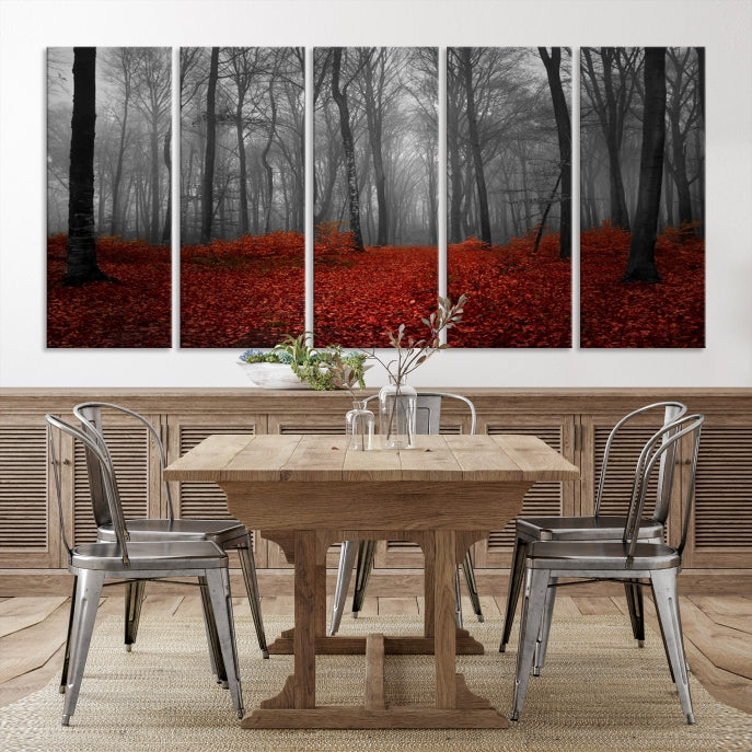 Bring the Magic of a Misty Forest Landscape to Your Home with Our Trees Wall Art Canvas PrintA Modern & Eye-catching