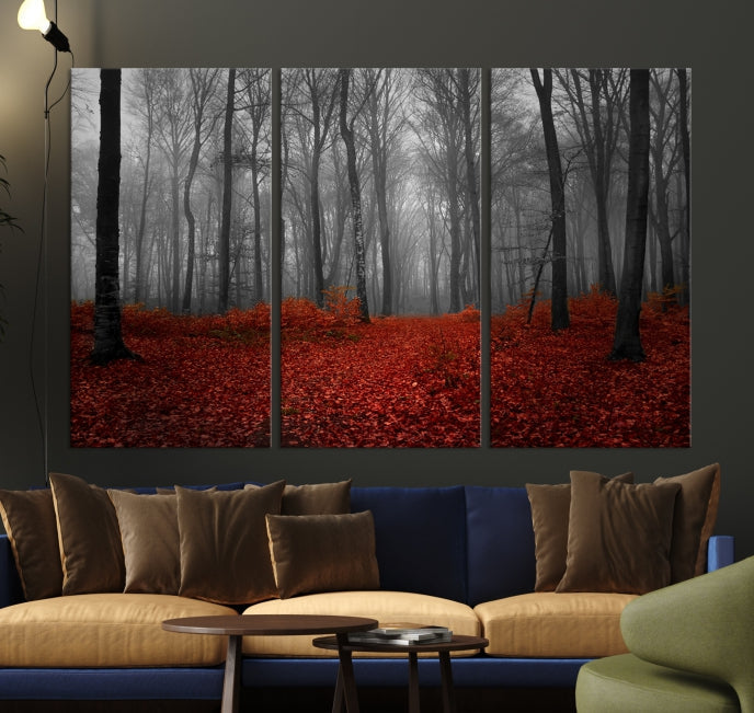 Bring the Magic of a Misty Forest Landscape to Your Home with Our Trees Wall Art Canvas PrintA Modern & Eye-catching