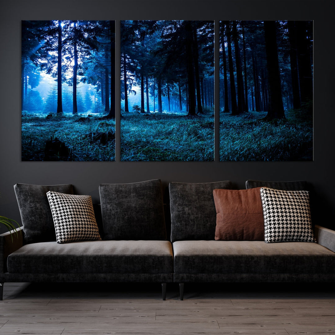 Mystic Dark Forest Wall Art Large Forest Canvas Print Landscape Canvas Art Multi Panel Wall Art Large Piece Canvas Set