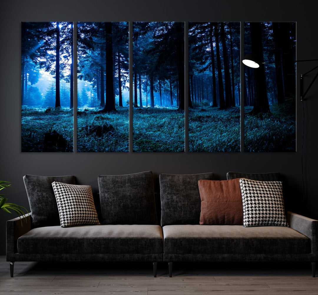 Mystic Dark Forest Wall Art Large Forest Canvas Print Landscape Canvas Art Multi Panel Wall Art Large Piece Canvas Set