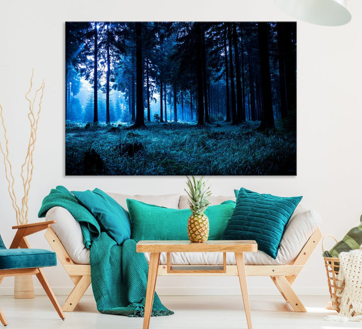 Mystic Dark Forest Wall Art Large Forest Canvas Print Landscape Canvas Art Multi Panel Wall Art Large Piece Canvas Set