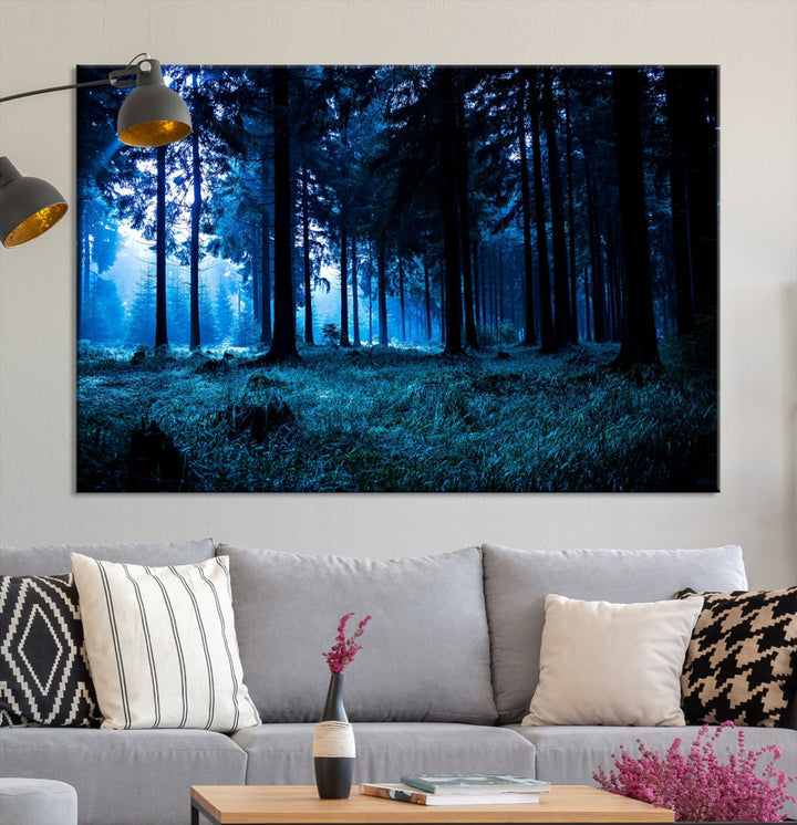 Mystic Dark Forest Wall Art Large Forest Canvas Print Landscape Canvas Art Multi Panel Wall Art Large Piece Canvas Set