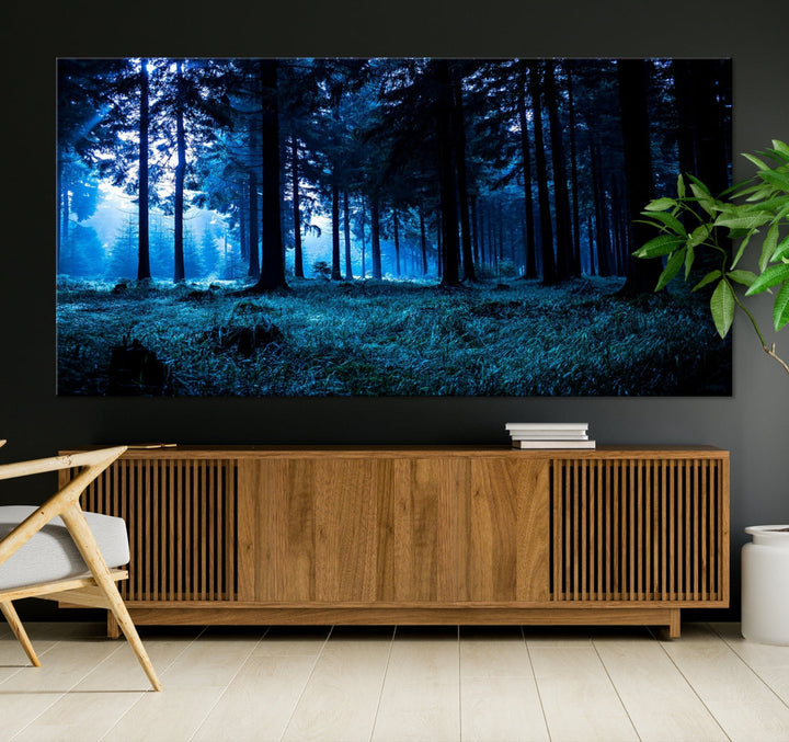 Mystic Dark Forest Wall Art Large Forest Canvas Print Landscape Canvas Art Multi Panel Wall Art Large Piece Canvas Set