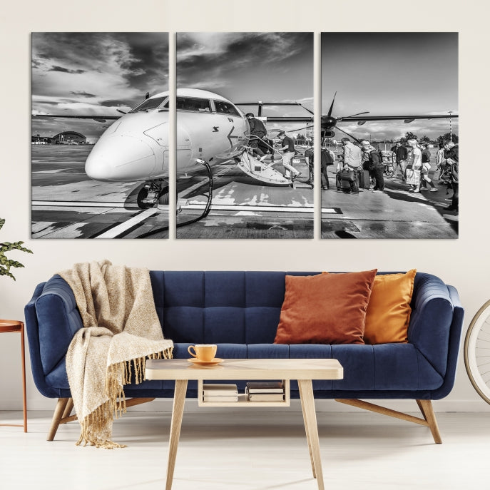 Narrow Body Aircraft Large Wall Art Vintage Airplane Canvas Print