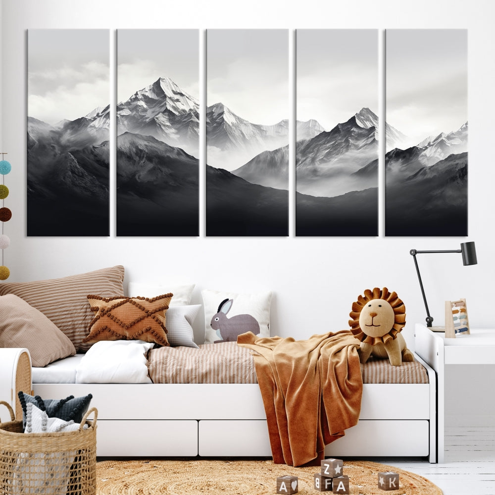 Nature Painting Mountain Landscape Framed Canvas Wall Art Print