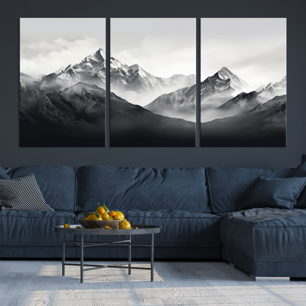 Nature Painting Mountain Landscape Framed Canvas Wall Art Print