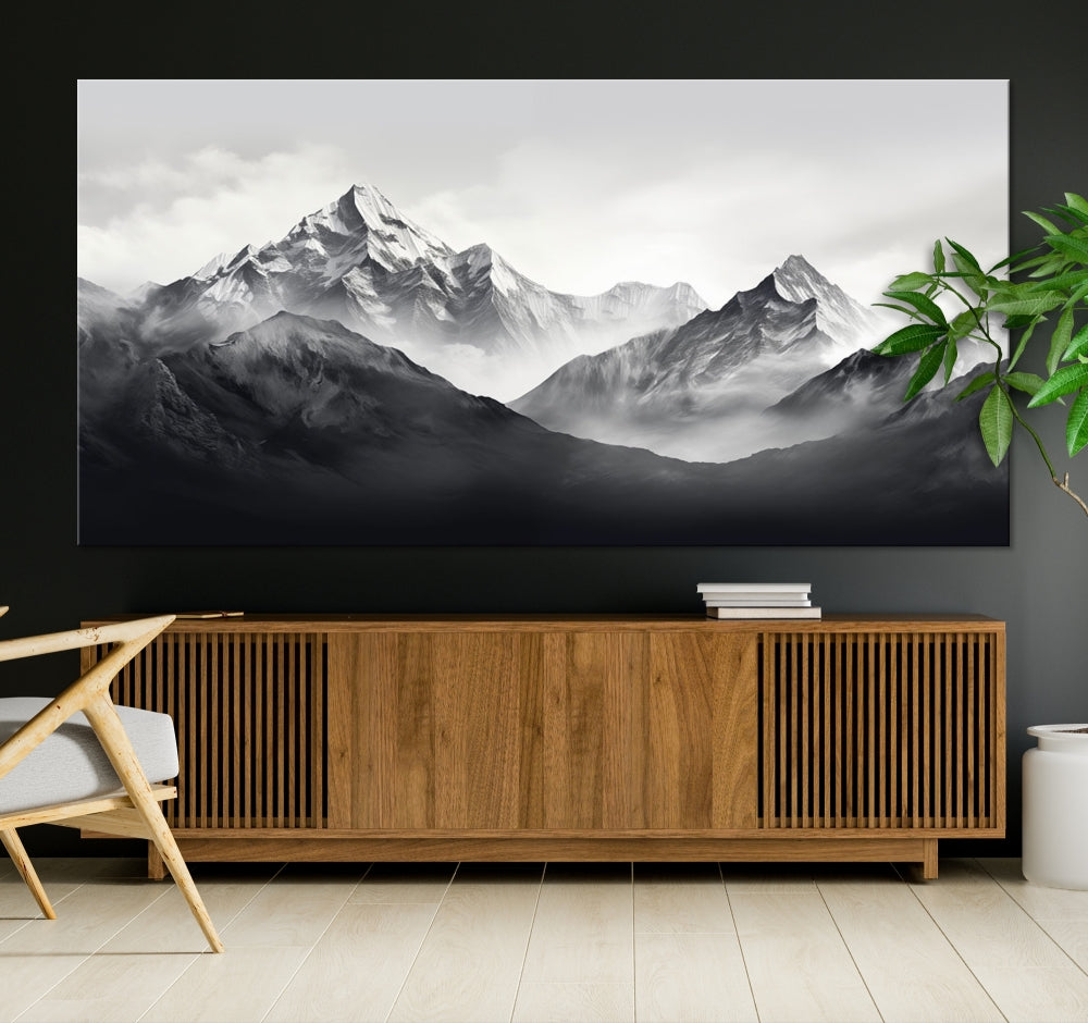 Nature Painting Mountain Landscape Framed Canvas Wall Art Print