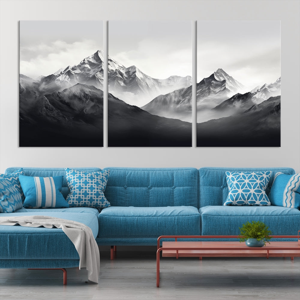 Nature Painting Mountain Landscape Framed Canvas Wall Art Print