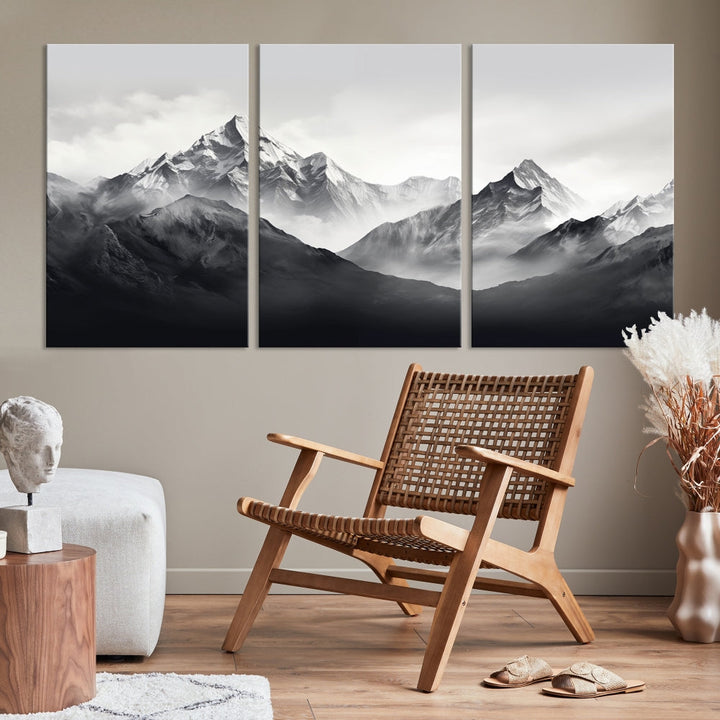 Nature Painting Mountain Landscape Framed Canvas Wall Art Print