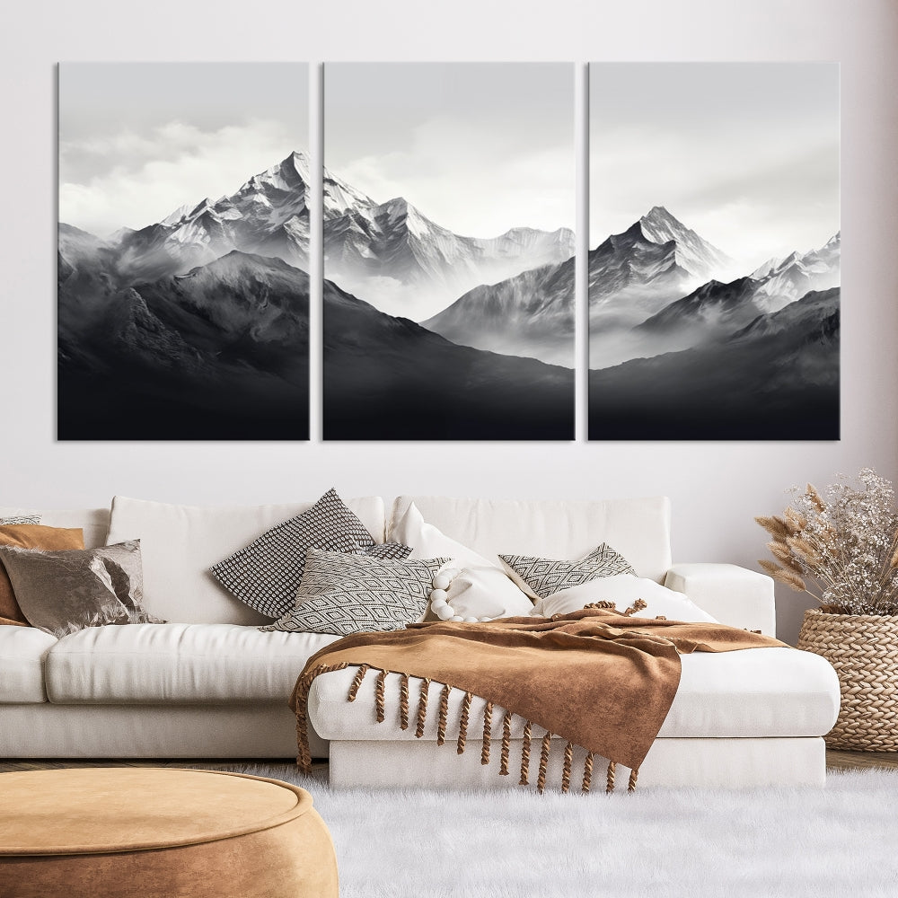 Nature Painting Mountain Landscape Framed Canvas Wall Art Print