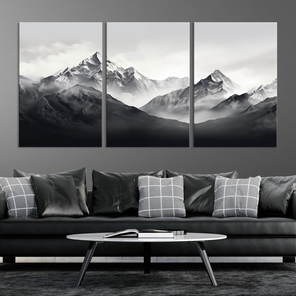 Nature Painting Mountain Landscape Framed Canvas Wall Art Print