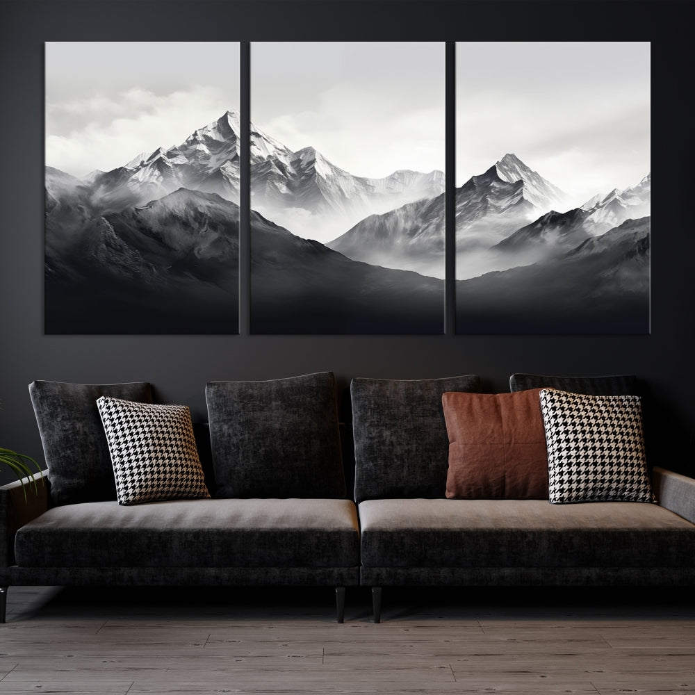 Nature Painting Mountain Landscape Framed Canvas Wall Art Print