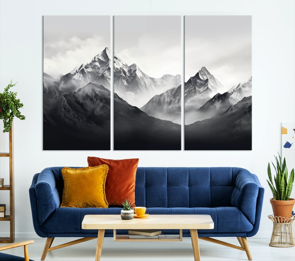 Nature Painting Mountain Landscape Framed Canvas Wall Art Print