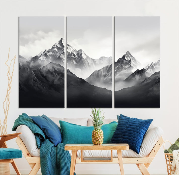 Nature Painting Mountain Landscape Framed Canvas Wall Art Print