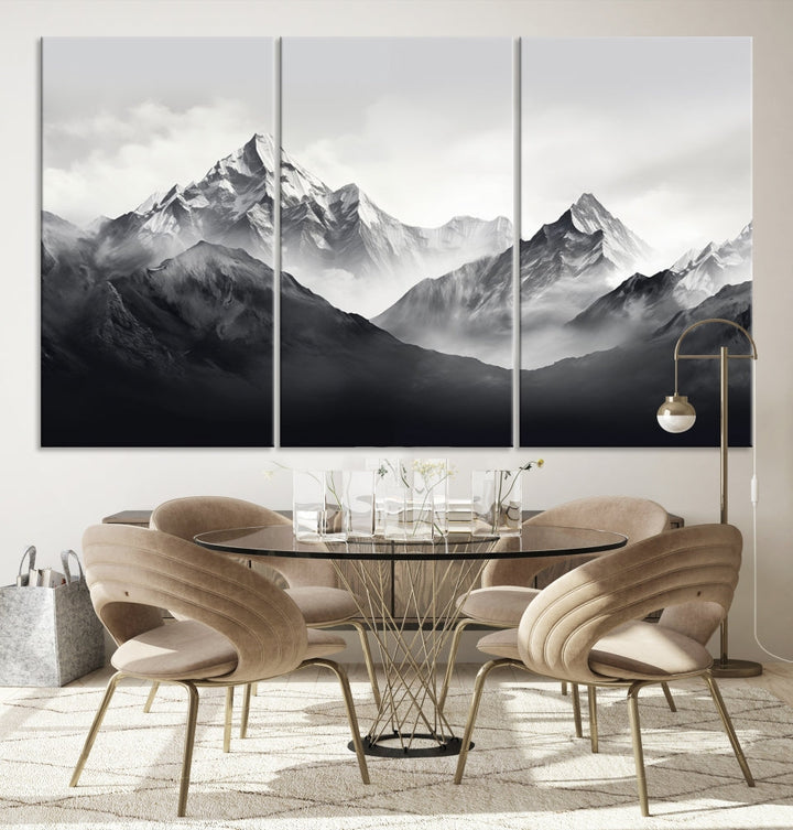 Nature Painting Mountain Landscape Framed Canvas Wall Art Print