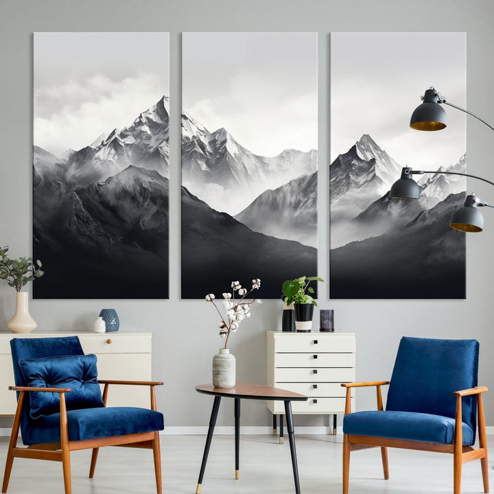 Nature Painting Mountain Landscape Framed Canvas Wall Art Print