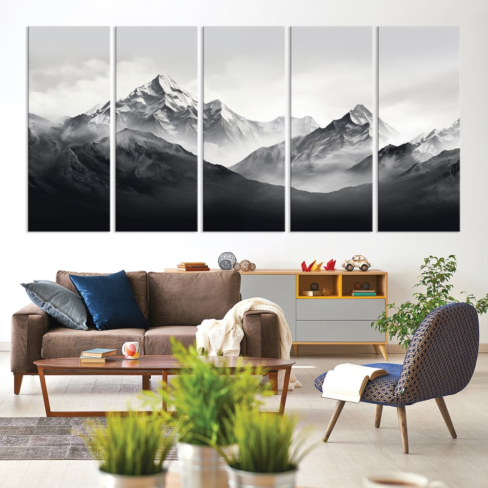 Nature Painting Mountain Landscape Framed Canvas Wall Art Print