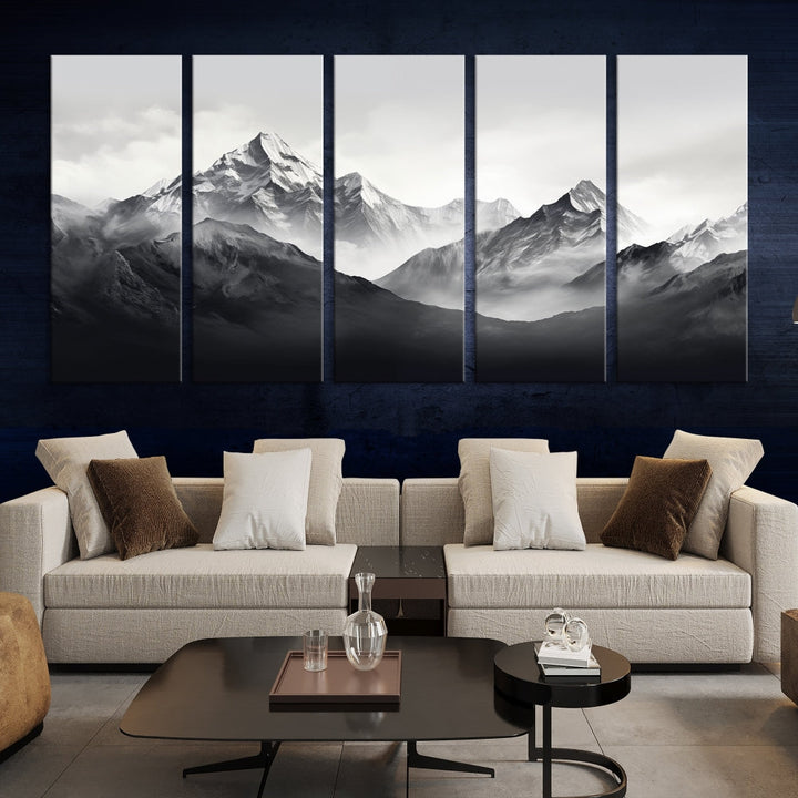 Nature Painting Mountain Landscape Framed Canvas Wall Art Print