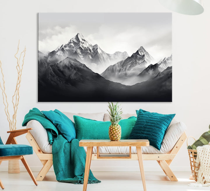 Nature Painting Mountain Landscape Framed Canvas Wall Art Print