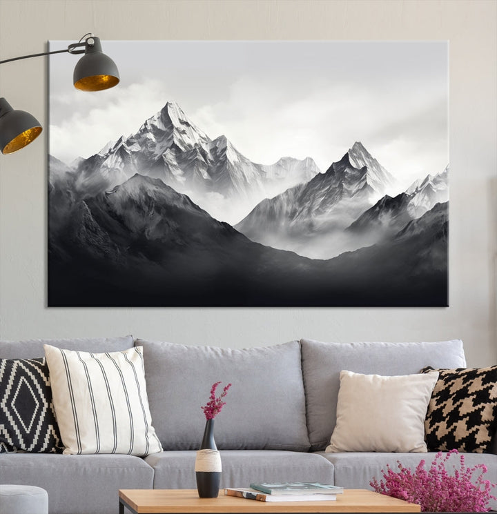 Nature Painting Mountain Landscape Framed Canvas Wall Art Print