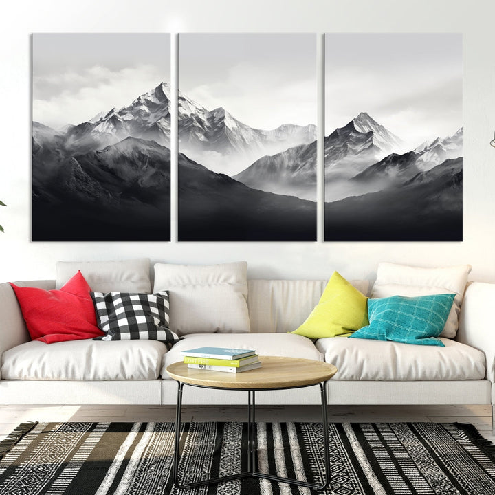 Nature Painting Mountain Landscape Framed Canvas Wall Art Print